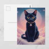 Koningin van de Zwarte Kat hemel Briefkaart (Voorkant / Achterkant)