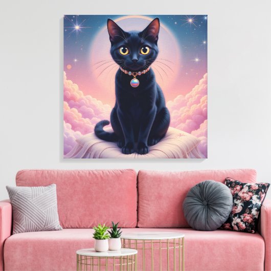 Koningin van de Zwarte Kat hemel Canvas Afdruk (Insitu (Woonkamer))