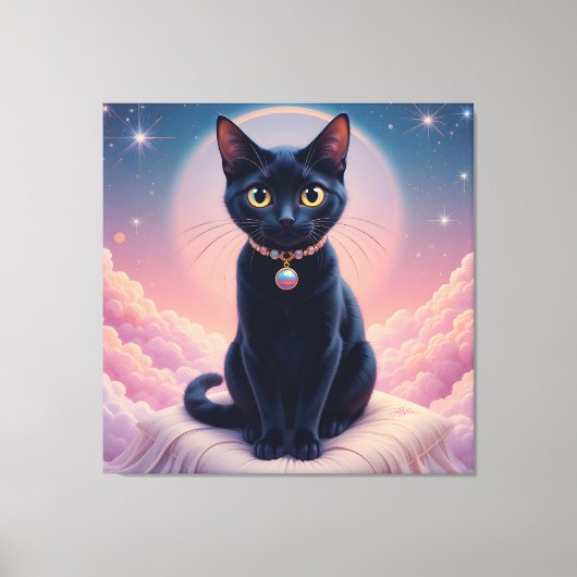 Koningin van de Zwarte Kat hemel Canvas Afdruk (Voorkant)