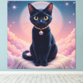 Koningin van de Zwarte Kat hemel Canvas Afdruk (Insitu (Houten vloer))