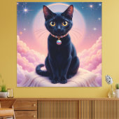 Koningin van de Zwarte Kat hemel Canvas Afdruk (Insitu (Woonkamer))