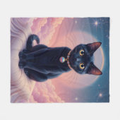 Koningin van de Zwarte Kat hemel Fleece Deken (Voorkant (Horizontaal))