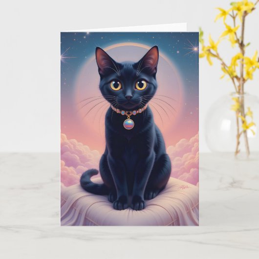 Koningin van de Zwarte Kat hemel Kaart (Gele Bloem)