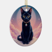 Koningin van de Zwarte Kat hemel Keramisch Ornament (Rechts)