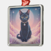 Koningin van de Zwarte Kat hemel Metalen Ornament (Links)