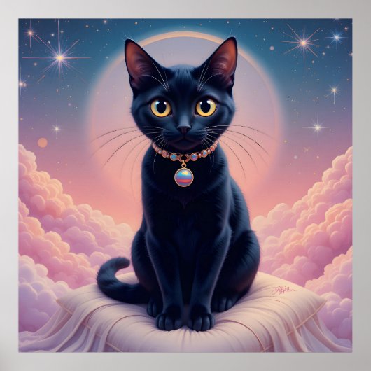 Koningin van de Zwarte Kat hemel Poster (Voorkant)