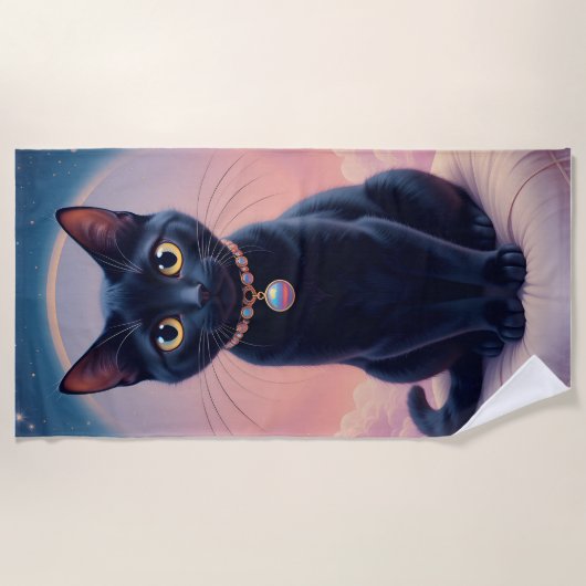 Koningin van de Zwarte Kat hemel Strandlaken (Voorkant)