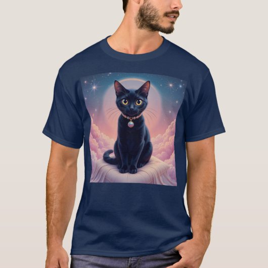 Koningin van de Zwarte Kat hemel T-shirt (Voorkant)