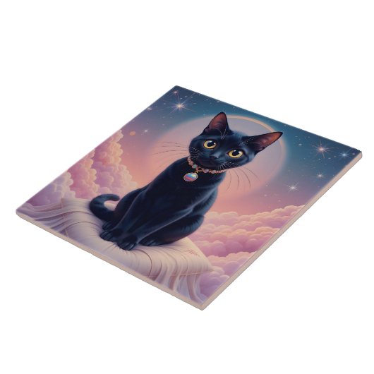Koningin van de Zwarte Kat hemel Tegeltje (Zijkant)
