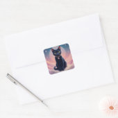 Koningin van de Zwarte Kat hemel Vierkante Sticker (Envelop)