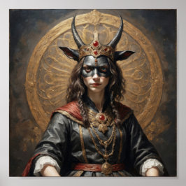 Koningin van demonische geiten (succubi) met gezic poster