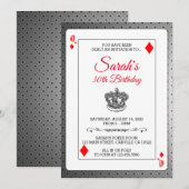 Koningin van diamanten uitgenodigd kaart (Voorkant / Achterkant)