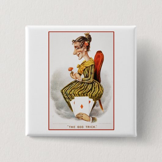 koningin van diamanten vierkante button 5,1 cm (Voorkant)