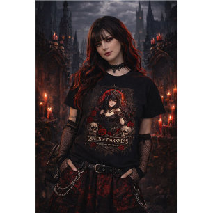 Koningin van Duisternis Gothic Anime T-Shirt