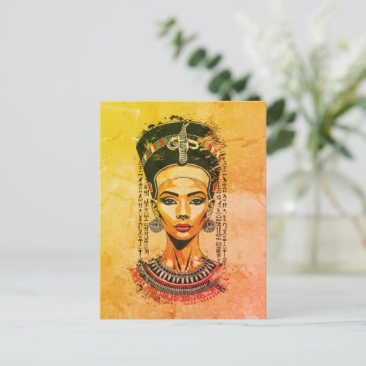 Koningin van Egypte - moderne neo-farao kunst Briefkaart (Staand voorkant)