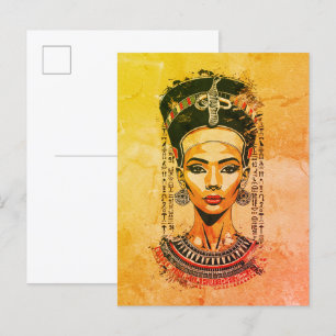 Koningin van Egypte - moderne neo-farao kunst Briefkaart