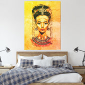 Koningin van Egypte - moderne neo-farao kunst Canvas Afdruk (Insitu (Slaapkamer))