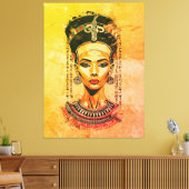 Koningin van Egypte - moderne neo-farao kunst Canvas Afdruk (Insitu (Woonkamer))