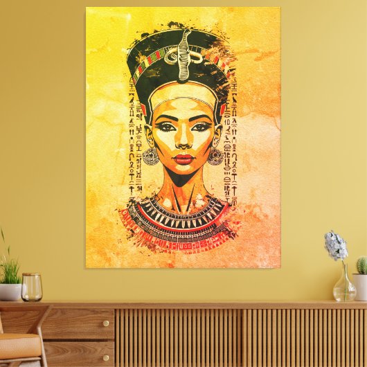 Koningin van Egypte - moderne neo-farao kunst Canvas Afdruk (Insitu (Woonkamer))