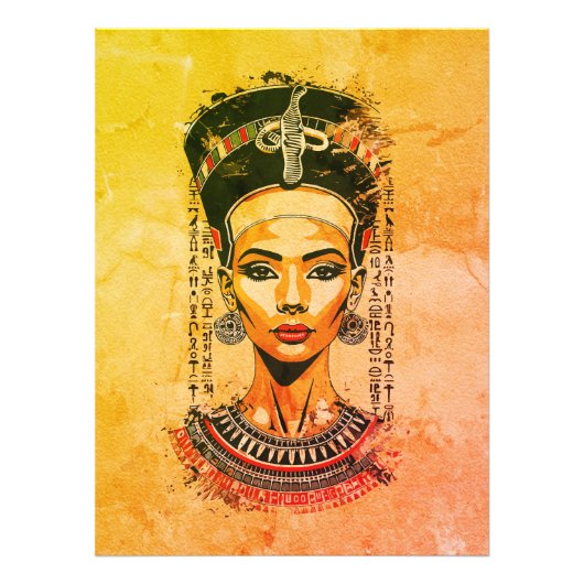 Koningin van Egypte - moderne neo-farao kunst Foto Afdruk (Voorkant)