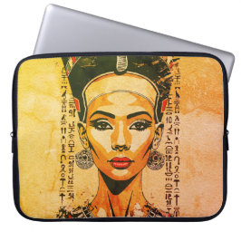 Koningin van Egypte - moderne neo-farao kunst Laptop Sleeve