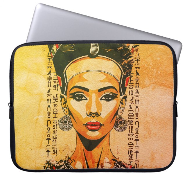 Koningin van Egypte - moderne neo-farao kunst Laptop Sleeve (Voorkant)