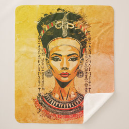 Koningin van Egypte - moderne neo-farao kunst Sherpa Deken