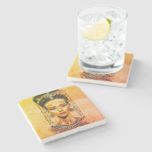 Koningin van Egypte - moderne neo-farao kunst Stenen Onderzetter (Zijkant)