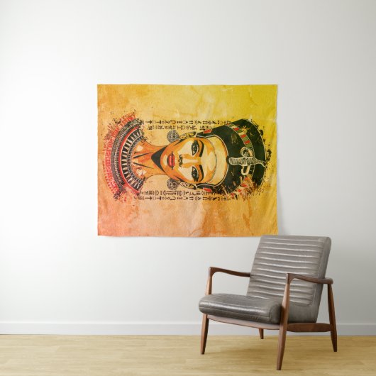 Koningin van Egypte - moderne neo-farao kunst Wandkleed (In Situ (horizontaal))
