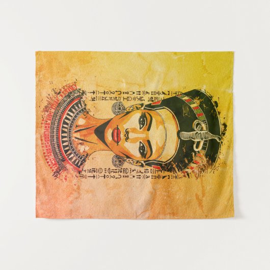 Koningin van Egypte - moderne neo-farao kunst Wandkleed (Voorkant (horizontaal))