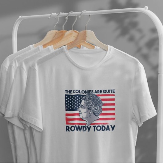 koningin van Engeland op Amerikaanse vlag T-shirt