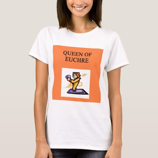 koningin van euchre t-shirt (Voorkant)