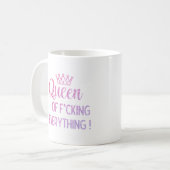 Koningin van f.*alles aanhalen! Roze Glitter Koffiemok (Voorkant links)