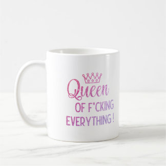 Koningin van f.*alles aanhalen! Roze Glitter Koffiemok