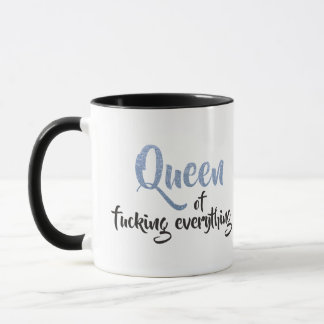Koningin van f.*alles aanhalen! Zwart en blauw Mok