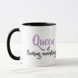 Koningin van f.*alles aanhalen! Zwart-Paars Mok