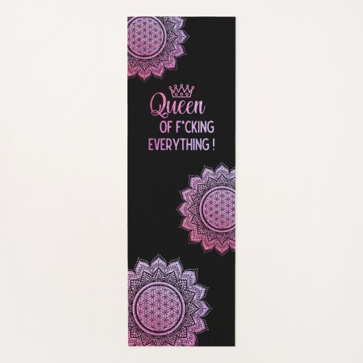 Koningin van f*roze glitter mandala yogamat (Voorkant)