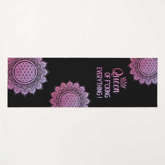 Koningin van f*roze glitter mandala yogamat (Voorkant (horizontaal))