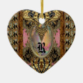 Koningin van Frankrijk Elegant Monogram Keramisch Ornament (Voorkant)