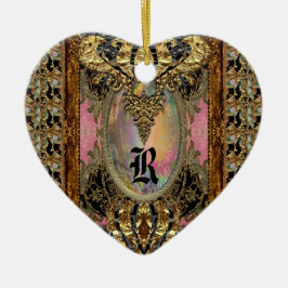 Koningin van Frankrijk Elegant Monogram Keramisch Ornament
