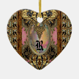 Koningin van Frankrijk Elegant Monogram Keramisch Ornament