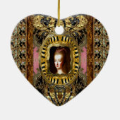 Koningin van Frankrijk Elegant Monogram Keramisch Ornament (Achterkant)