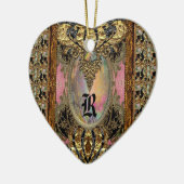 Koningin van Frankrijk Elegant Monogram Keramisch Ornament (Links)