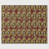 Koningin van Frankrijk Elegant Scarlet Kerstmis Cadeaupapier (Vlak)