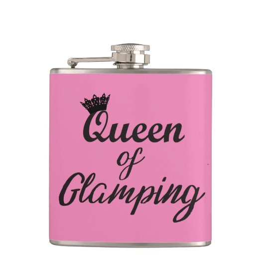 “Koningin van Glamping” Heupfles (Voorkant)