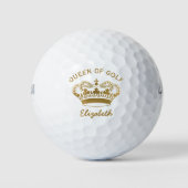 Koningin van Golf Gold Monogram Golf Ballen (Voorkant)