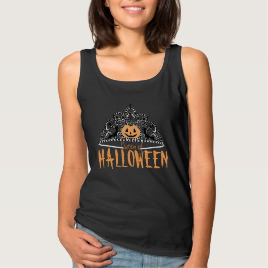 Koningin van Halloween- Tank Black (Voorkant)