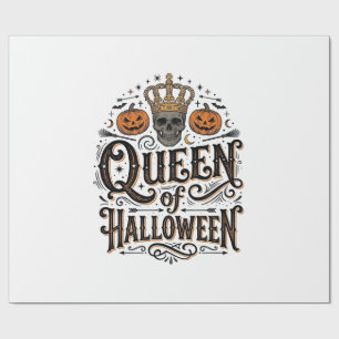 Koningin van Halloween Vintage Schedel Pompoen Shi Cadeaupapier