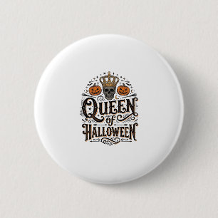 Koningin van Halloween Vintage Schedel Pompoen Shi Ronde Button 5,7 Cm