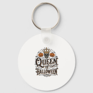 Koningin van Halloween Vintage Schedel Pompoen Shi Sleutelhanger